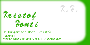 kristof honti business card